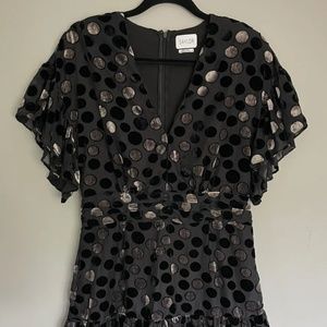 Mini Velvet M Dot V-neck Converts To Low Cut Deep Plunge Party Dress Holiday